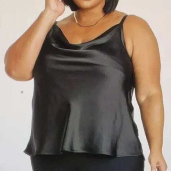 Ava & Viv Tops - NWT Ava & Viv Women's Size 2X Drape Neck Satin /Poly Spaghetti Strap Blouse
